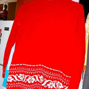 Red velvet feel sweater very warm size med